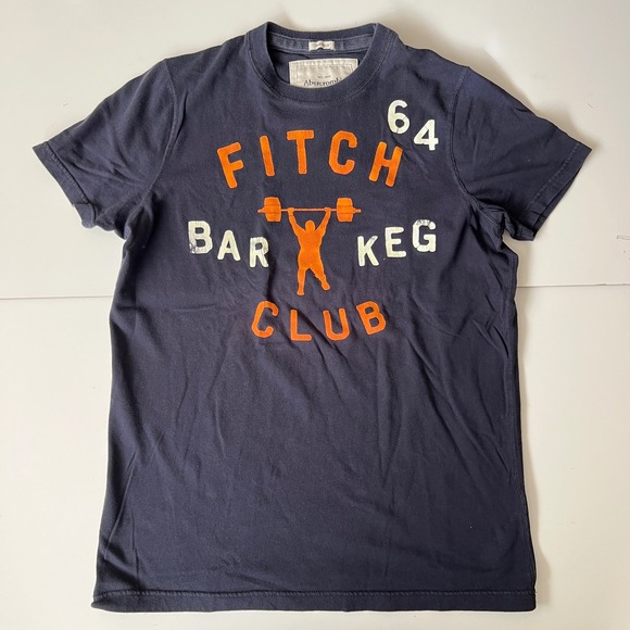 Abercrombie & Fitch Bar Keg Club Muscle Graphic Tee Mens XL Crewneck Preppy Y2K - Picture 1 of 6